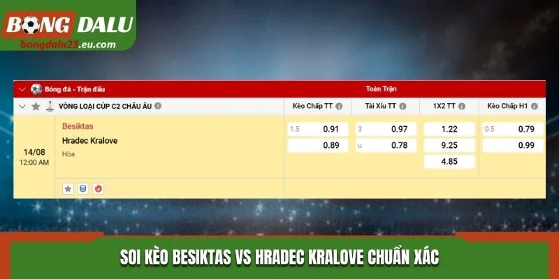 Soi kèo nhà cái Besiktas vs Hradec Kralove chuẩn xác